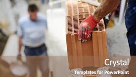  Presentation with brick mortar - Cool new slides with a red background anniversary backdrop and a violet colored foreground