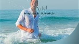  Presentation with masculine - Presentation design having wet masculine wet activity playing in water enjoying recreation sport time in summertime background and a light blue colored foreground