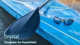  Presentation with stand - Slide deck with wet-paddle-and-sunglasses background and a ocean colored foreground