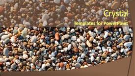  Presentation with sea shore - Cool new PPT layouts with wet pebblestone background on sea shore backdrop and a tawny brown colored foreground