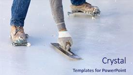  Presentation with shoes industry - Amazing presentation theme having wet pool plaster with trowel backdrop and a sky blue colored foreground