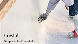  Presentation with shoes - Audience pleasing presentation theme consisting of wet pool plaster with trowel backdrop and a sky blue colored foreground