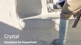  Presentation with converse shoes - Presentation featuring wet pool plaster with trowel background and a gray colored foreground