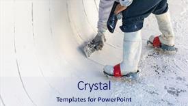  Presentation with shoes industry - Presentation theme featuring wet pool plaster with trowel background and a lemonade colored foreground