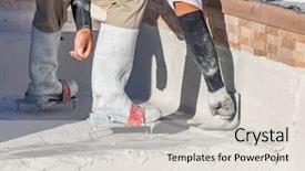  Presentation with shoes industry - Presentation design enhanced with wet pool plaster with trowel background and a lemonade colored foreground