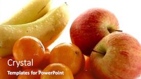  Presentation with guava fruits fresh green fruit - Colorful slides enhanced with wet-ripe-fruits backdrop and a tawny brown colored foreground