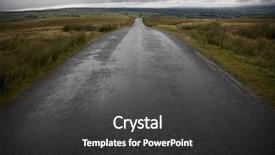  Presentation with road - Beautiful slides featuring wet road in yorkshire dales backdrop and a dark gray colored foreground