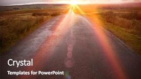  Presentation with road - Presentation theme with wet road in yorkshire dales background and a  colored foreground
