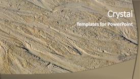  Presentation with sand ocean - Presentation theme featuring wet sand after low tide background and a coral colored foreground