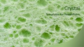  Presentation with for green - PPT layouts with wet scrubbers - green sponge background background and a  colored foreground
