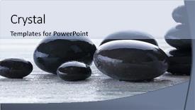  Presentation with zen stones - Colorful PPT theme enhanced with wet spa stones isolated backdrop and a light blue colored foreground