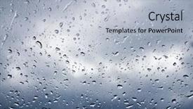  Presentation with rain sky - Cool new PPT theme with wet window with rain drops backdrop and a light blue colored foreground