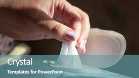  Presentation with wipe - Presentation design with hand picked a wet wipes background and a seafoam green colored foreground