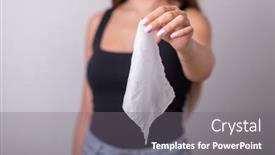  Presentation with photo - Presentation theme featuring wet-wipes-should-be-thrown background and a gray colored foreground