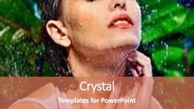 Presentation with water drop - Theme with wet woman with water drop nature background and a coral colored foreground