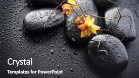  Presentation with zen stones - Presentation theme featuring wet zen spa stones background and a dark gray colored foreground