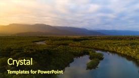  Presentation with wetland - Amazing slide deck having wetland conservation - amazon rainforest in brazil backdrop and a wine colored foreground