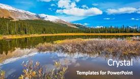  Presentation with water conservation - Audience pleasing slide set consisting of wetland conservation - clouds are reflected in smooth backdrop and a tawny brown colored foreground