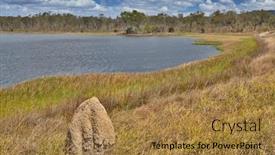  Presentation with wetlands - Audience pleasing presentation theme consisting of wetlands-billabong-australian-swamp-lake backdrop and a coral colored foreground