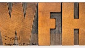  Presentation with acronym - Presentation design consisting of wfh-work-from-home-acronym background and a coral colored foreground