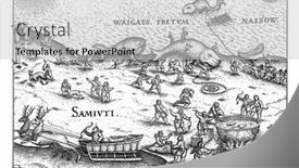  Presentation with cut - PPT theme featuring whales-are-caught-at-sea background and a light gray colored foreground