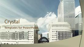  Presentation with free gas station - Theme with wharf docklands station in london background and a soft green colored foreground