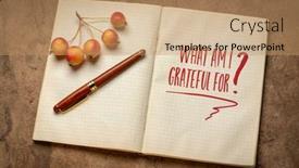  Presentation with question - Presentation theme enhanced with what-am-i-grateful background and a coral colored foreground