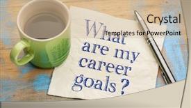  Presentation with coffee cup - Cool new slides with what are my career goals backdrop and a soft green colored foreground