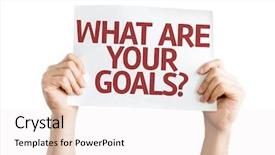  Presentation with goals - PPT layouts consisting of what are your goals card background and a sky blue colored foreground