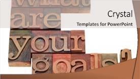  Presentation with color blocks - Colorful presentation theme enhanced with what are your goals question backdrop and a soft green colored foreground