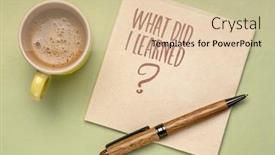  Presentation with cup coffee - Presentation theme consisting of what-did-i-learned-handwriting background and a lemonade colored foreground