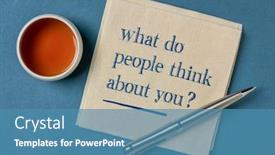  Presentation with self development - Slide set enhanced with what-do-people-think background and a teal colored foreground