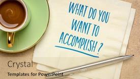  Presentation with goal setting - PPT layouts having what-do-you-want background and a soft green colored foreground