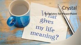  Presentation with napkin - Amazing presentation theme having what gives my life meaning backdrop and a lemonade colored foreground