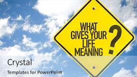  Presentation with give - Audience pleasing slide deck consisting of what gives your life meaning backdrop and a  colored foreground
