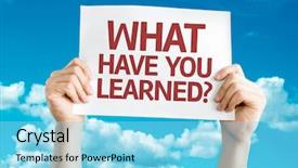  Presentation with trading card - PPT layouts having what have you learned card background and a arctic colored foreground