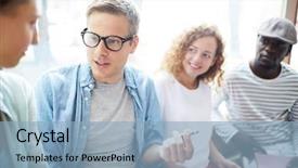  Presentation with college - Cool new slide deck with what he thinks about new backdrop and a light blue colored foreground