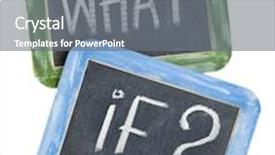 Presentation with blackboards - Presentation theme enhanced with what if question - white chalk text on two vintage slate blackboards isolated on white background and a gray colored foreground