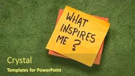  Presentation with personal development - PPT theme having what-inspires-me-handwritten-question background and a tawny brown colored foreground