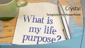  Presentation with purpose - Presentation design with what is my life purpose background and a soft green colored foreground