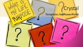  Presentation with question marks - Beautiful slide set featuring what is my life purpose backdrop and a yellow colored foreground