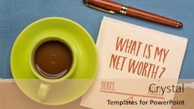  Presentation with financial assets - Slides having what-is-my-net-worth background and a coral colored foreground