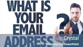  Presentation with email - Beautiful presentation featuring what is your email address backdrop and a ocean colored foreground