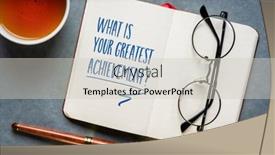  Presentation with personal development - Presentation theme featuring what-is-your-greatest-achievement background and a light gray colored foreground