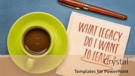  Presentation with legacy - PPT theme consisting of what-legacy-do-i-want background and a coral colored foreground