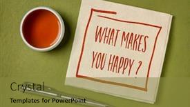  Presentation with green development - Beautiful PPT theme featuring what-makes-you-happy backdrop and a tawny brown colored foreground