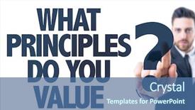 Presentation with business value - Presentation theme enhanced with what principles do you value background and a ocean colored foreground