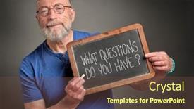  Presentation with questions - Theme featuring what-questions background and a  colored foreground