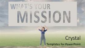  Presentation with mission - Colorful presentation enhanced with what's your mission words backdrop and a mint green colored foreground