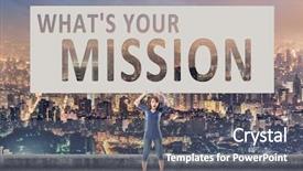  Presentation with mission - Colorful presentation design enhanced with what's your mission words backdrop and a gray colored foreground